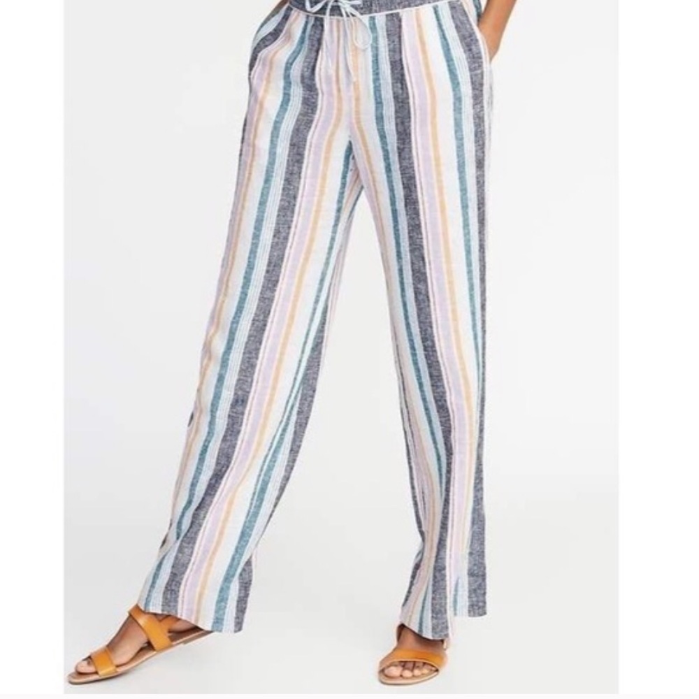 ✨Striped Linen Drawstring Pants